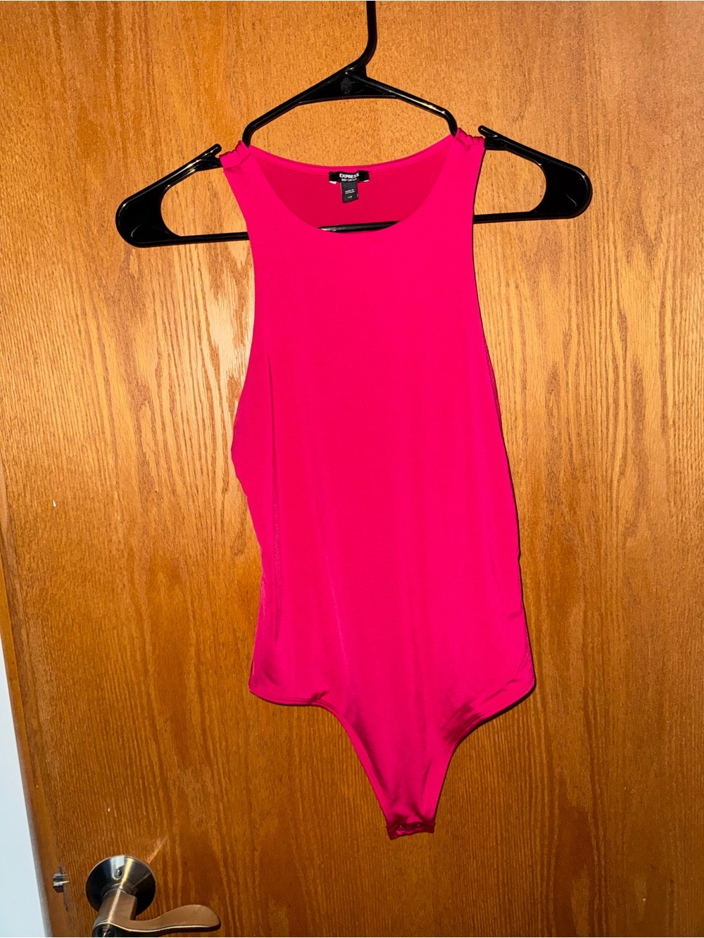 Express Hot Pink Sleeveless High-Neck Bodysuit